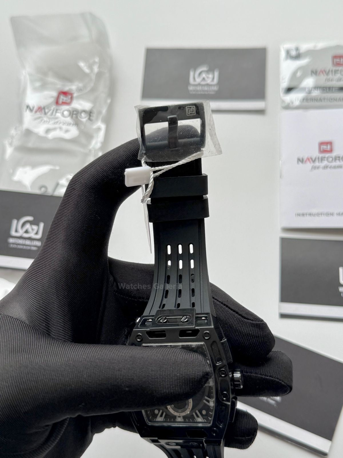 Naviforce NF7105 Tonneau Watch (Black) Naviforce Watch in Pakistan