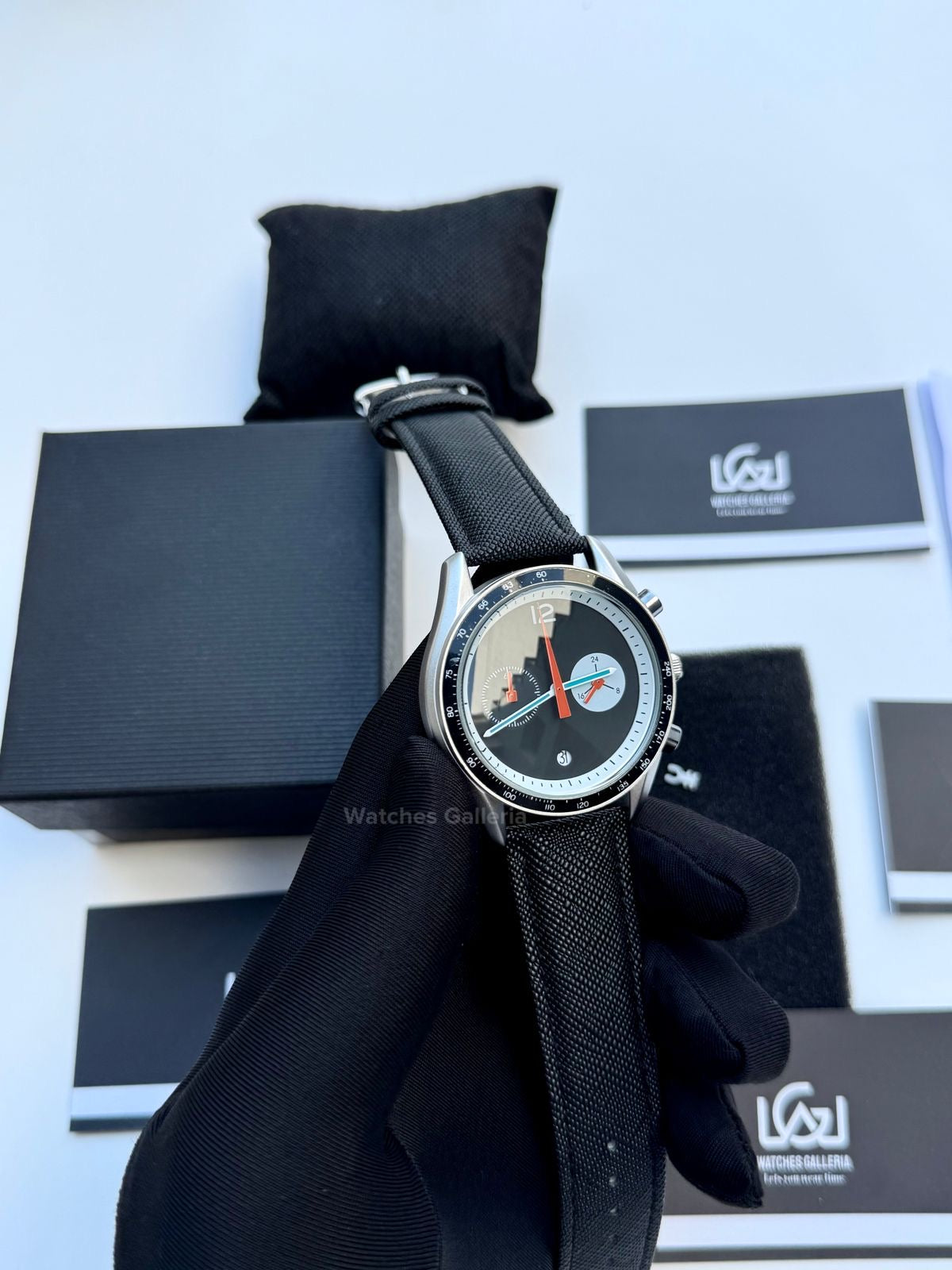 Ciloa Chronograph Leather Quartz (Black) ciloa507 Watches Galleria