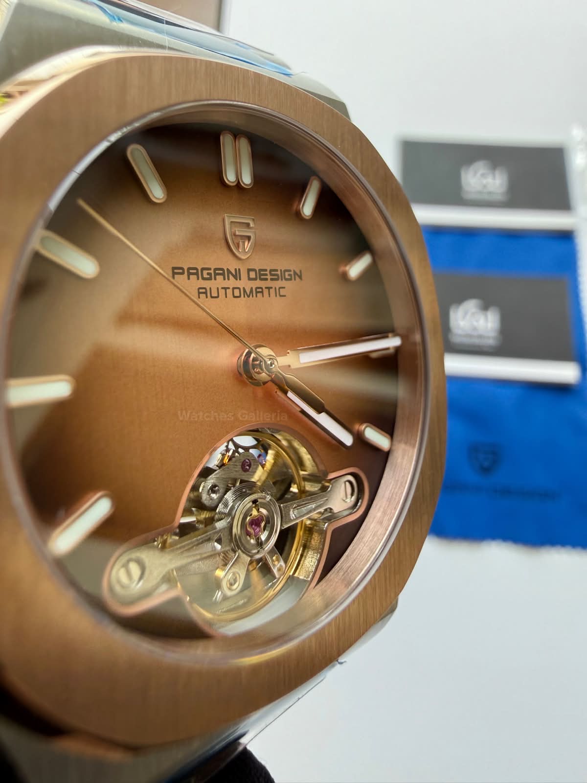 Pagani Design PDys025 Nautilus Flywheel Rose Gold 42mm Automatic Watch – Sapphire Crystal | E3251 Movement | 5ATM
