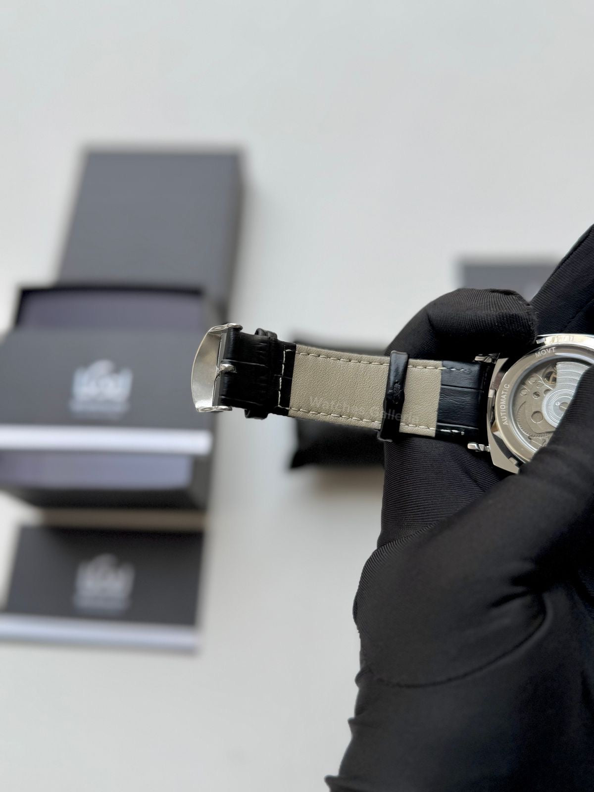 Aokulasic Watch AOKU0001 Moonphase Flywheel (Black Silver) Aokulasic Watch in Pakistan