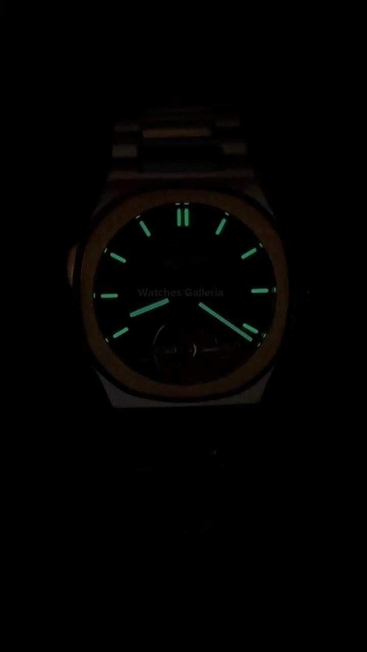 Pagani Design PDys025 Nautilus Flywheel Rose Gold Black 42mm Automatic Watch – Sapphire Crystal | E3251 Movement | 5ATM