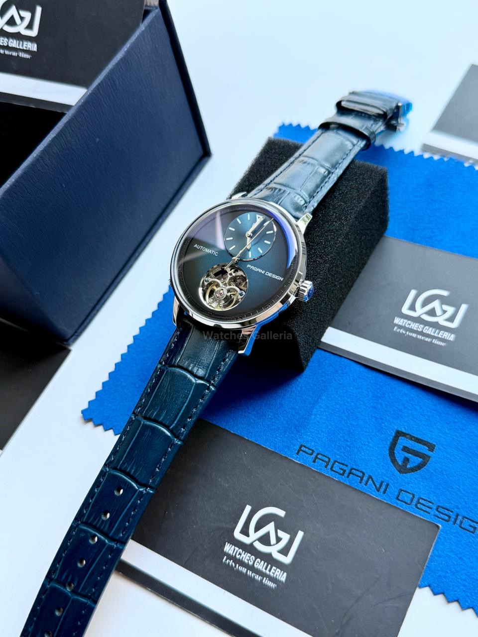 Pagani Design PD1796 Tourbillon Blue in Pakistan – Luxury Automatic Mechanical Men’s Watch with Sapphire Crystal & Exhibition Back