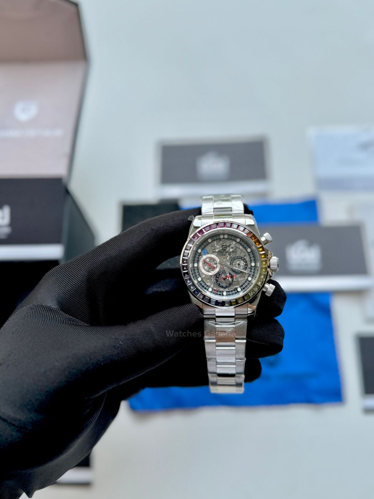 Pagani Design Rainbow Skeleton Automatic PD1653 (Silver) Pagani Design in Pakistan