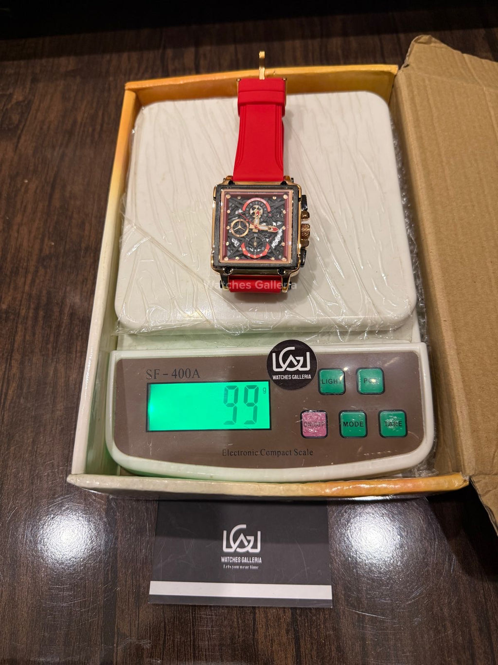 Lige Watch LG8935 Square Chronograph (Red) Lige Watch Pakistan