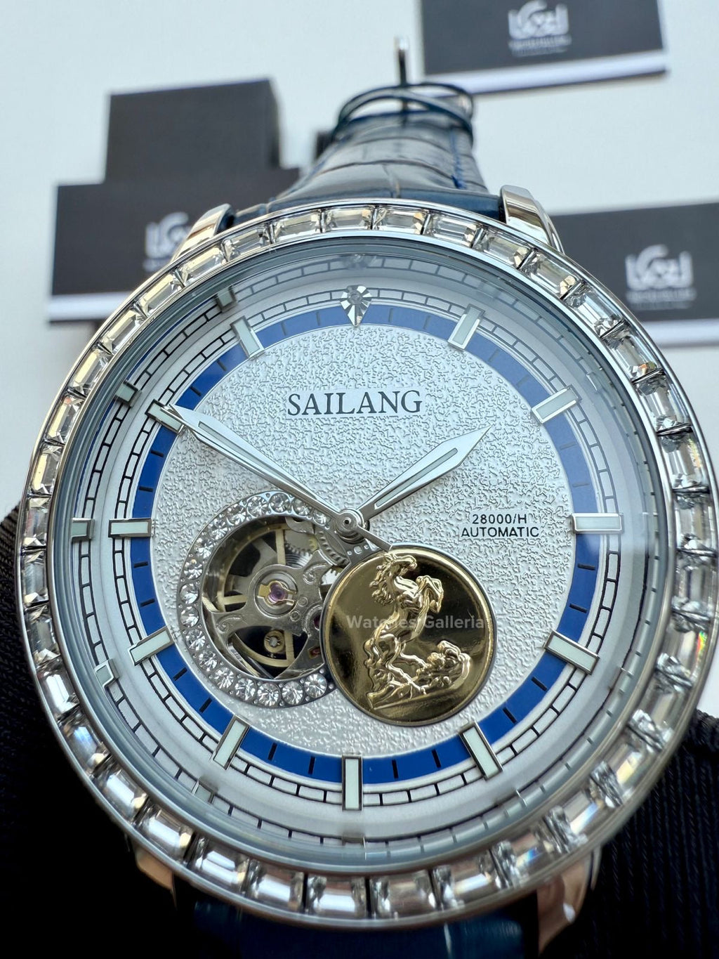 Sailang Open Heart Watch Automatic (Blue) 6603C Watches Galleria