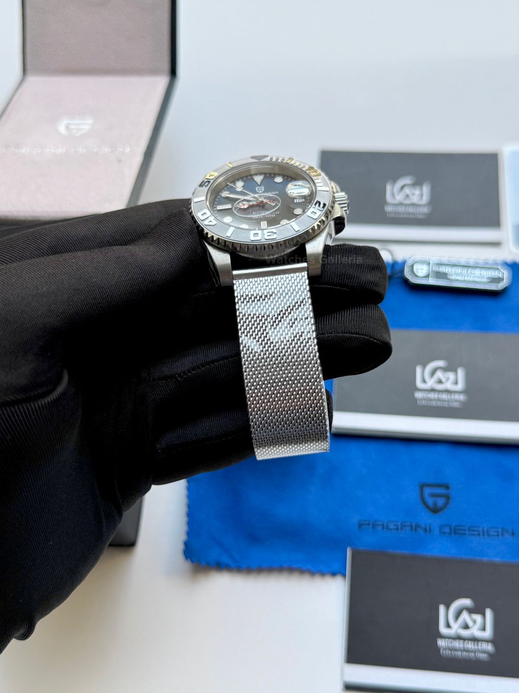 Pagani Design PD1651 YachtMaster Deep Sea 40mm Automatic – Seiko NH35A Japan Movement | Sapphire Crystal | 100M WR | Mesh Bracelet