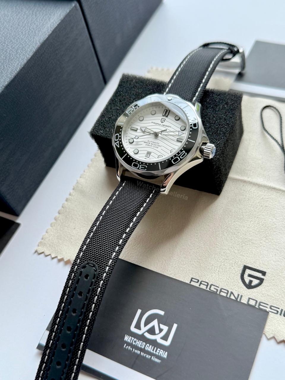Pagani Design PD1685 Seamaster Diver White Automatic Watch – 200M Sapphire Crystal NH35A/Miyota Luxury Dive Watch in Pakistan | Watches Galleria