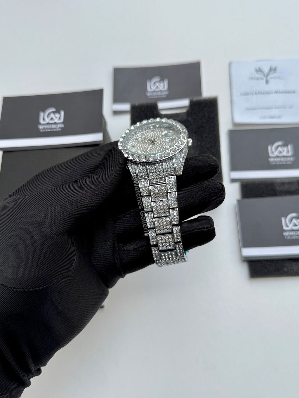 Miss Fox Iced Out Royal Oak Quartz (Silver) MFV332 Watches Galleria