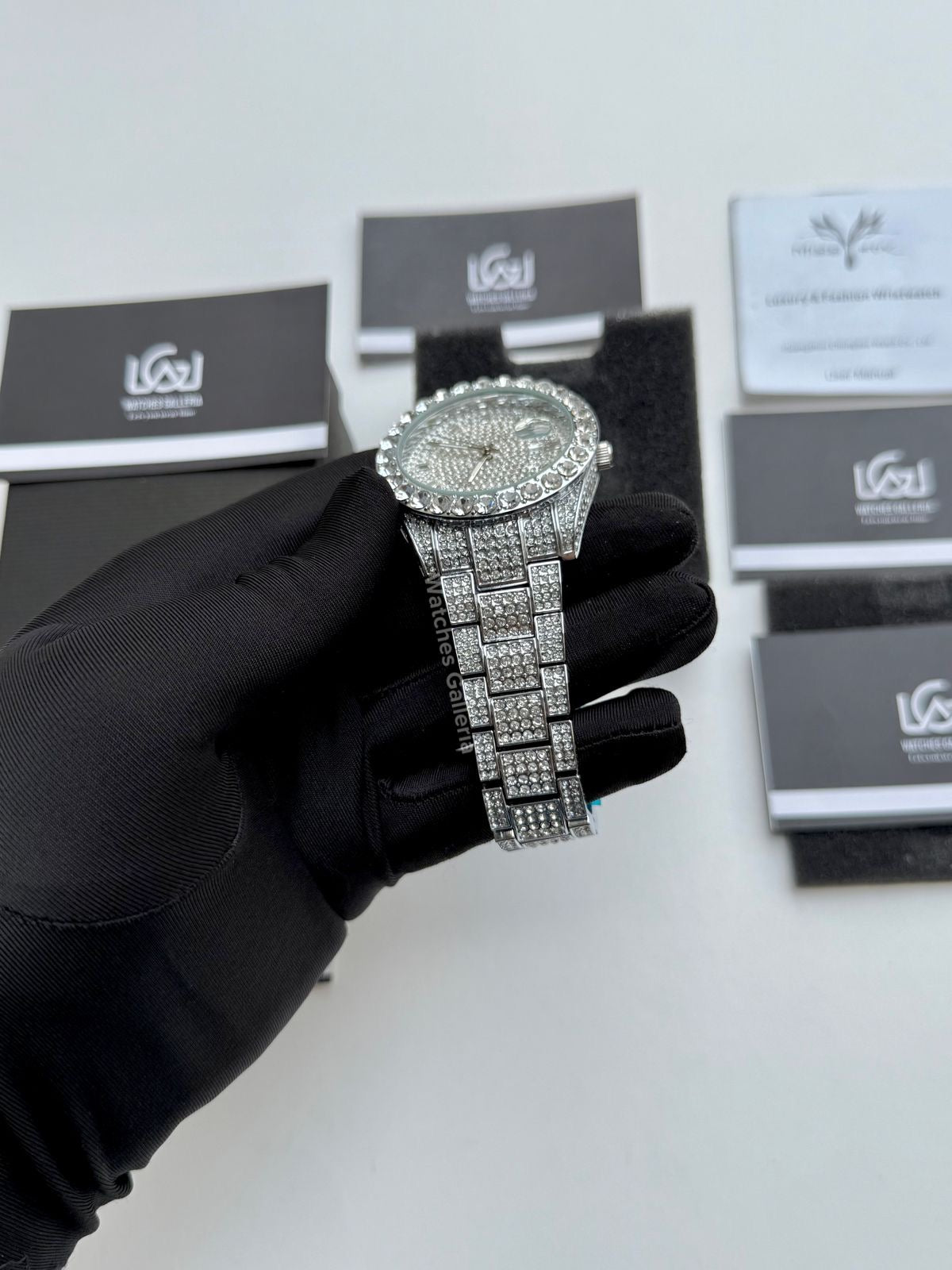Miss Fox Iced Out Royal Oak Quartz (Silver) MFV332 Watches Galleria