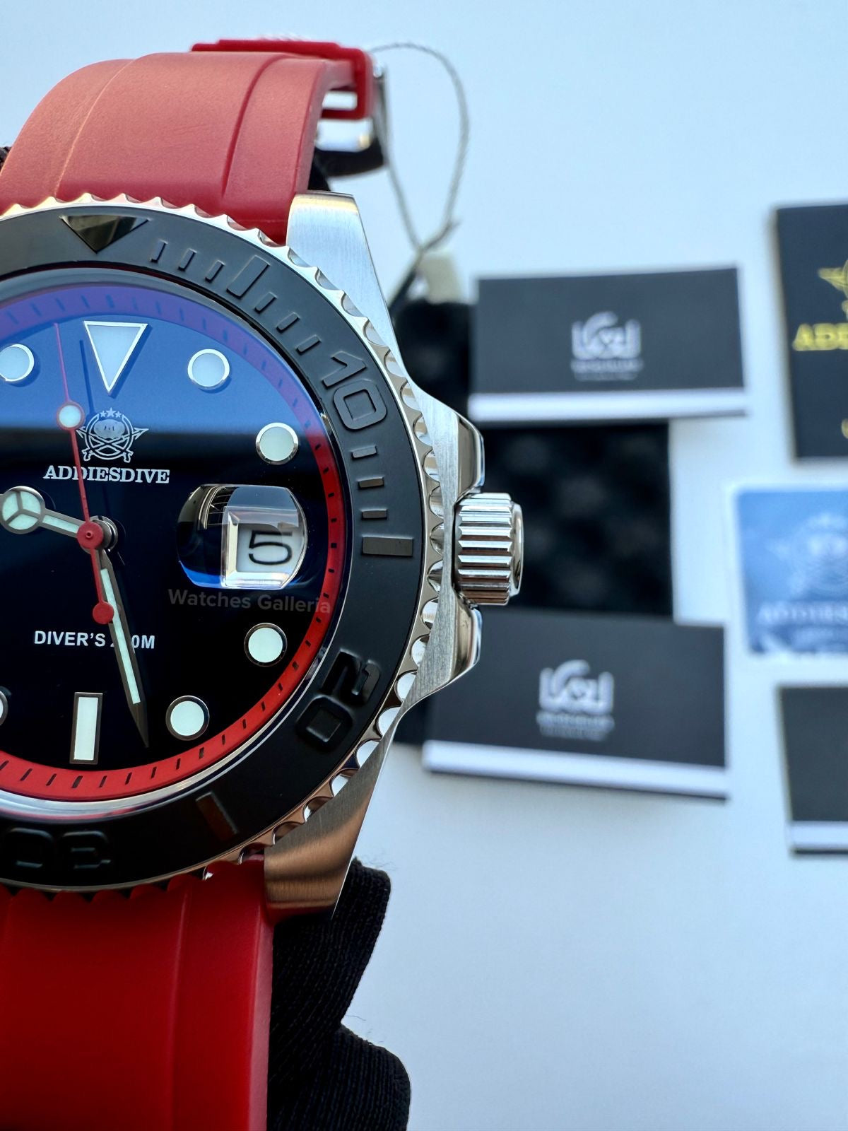 Addiesdive Yachtmaster Quartz (Red) AD2040 Watches Galleria