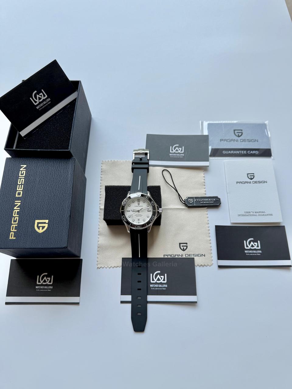 Pagani Design PD1685 Silicon Seamaster Diver White Automatic Watch – 200M Sapphire Crystal NH35A/Miyota Luxury Dive Watch in Pakistan | Watches Galleria