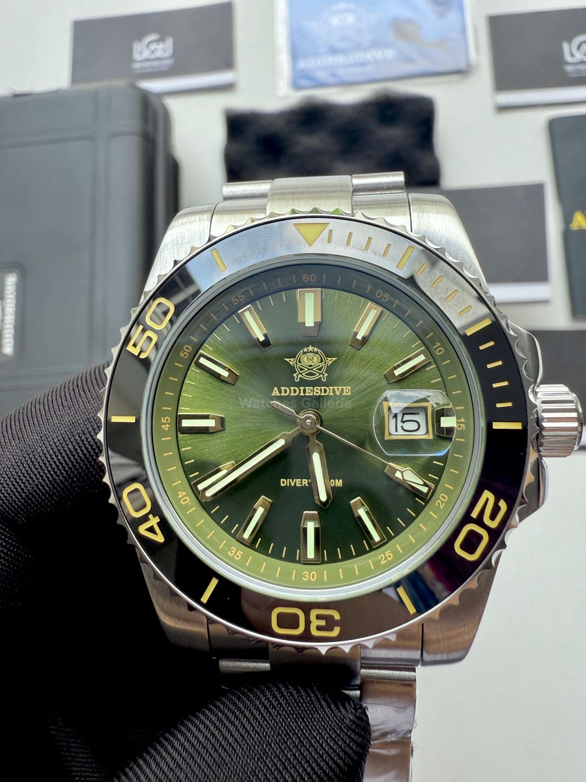 Addiesdive Submariner Quartz (Green) AD2510 Watches Galleria © Copyrights All Right Reserved