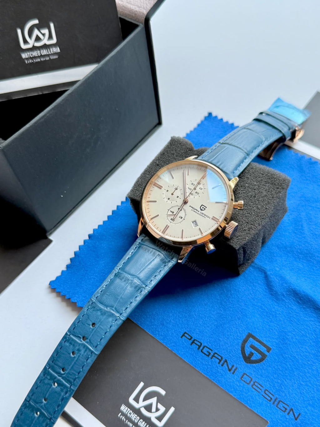 Pagani Design PD2720K |  Blue Rose Gold White | Flight Chronograph Limited Edition Blue Rose Gold White Quartz Watch
