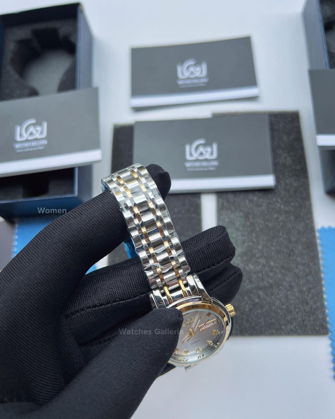 Lige Date Day Couple Watch (Silver/Gold) lige9846 lige 10007L