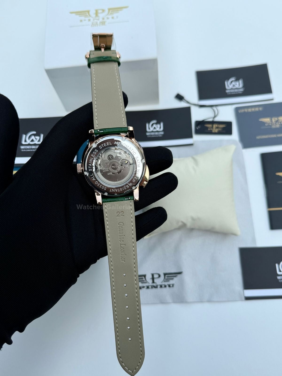 Pindu Design Casino Tourbillon Roulette Button Automatic (Green) P6628 Watches Galleria