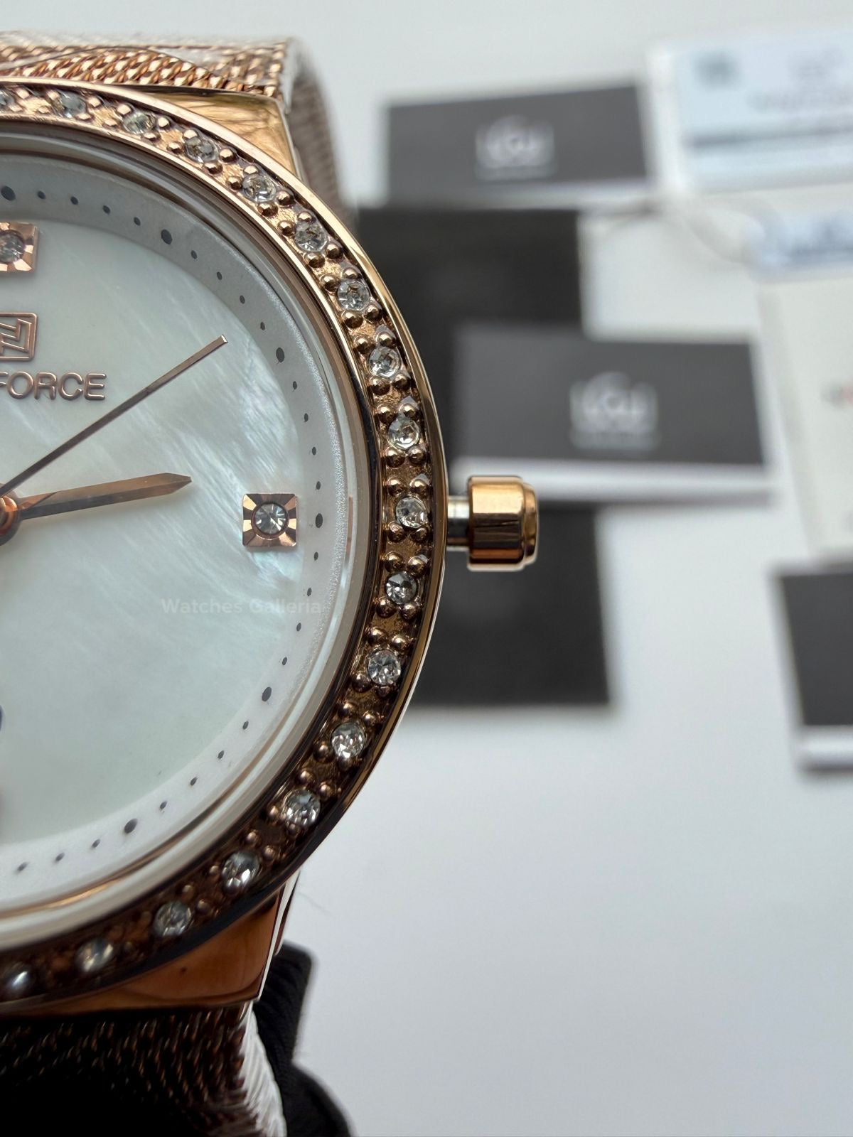 Naviforce NF5005 Women Watch Quartz (Rose Gold/White) Naviforce Watch in Pakistan