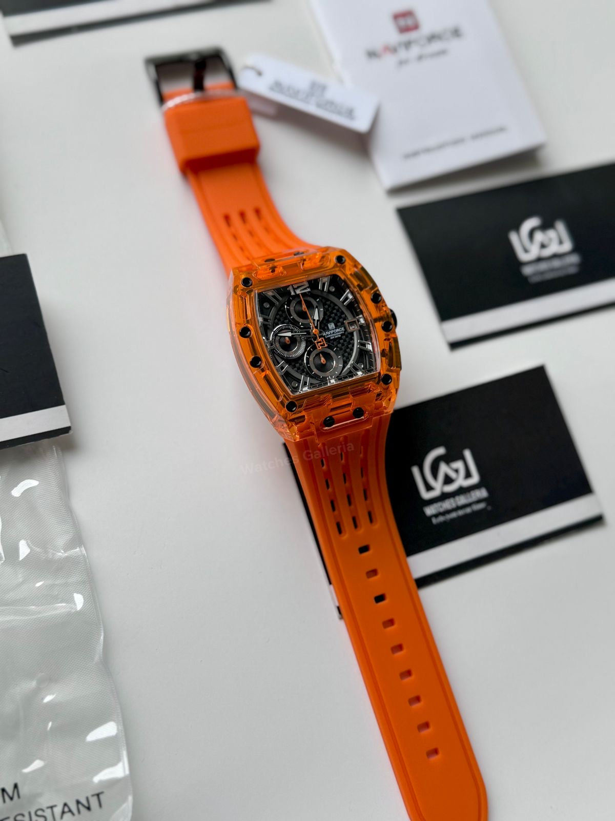Naviforce NF7105 Tonneau Watch (Orange) Naviforce Watch in Pakistan