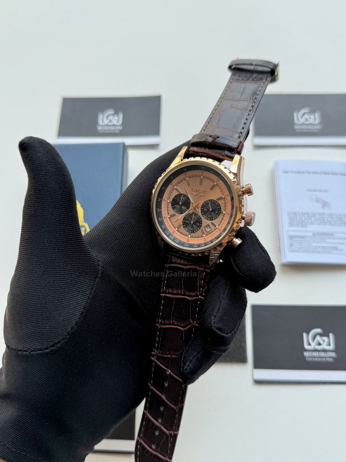 Lige Chronograph Quartz (Rose Gold) Lige8989 Watches Galleria © Copyrights All Right Reserved