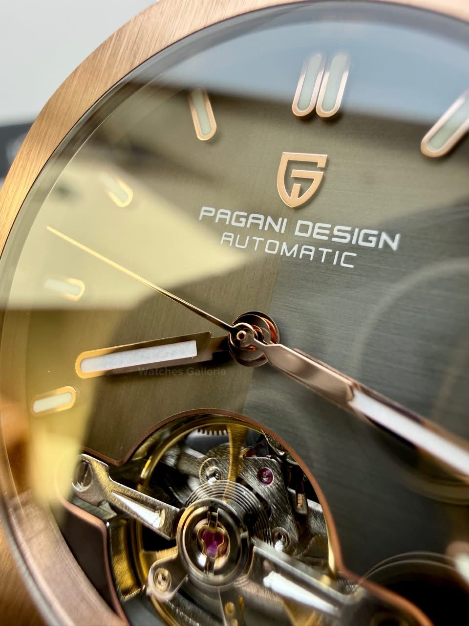 Pagani Design PDys025 Nautilus Flywheel Rose Gold Black 42mm Automatic Watch – Sapphire Crystal | E3251 Movement | 5ATM