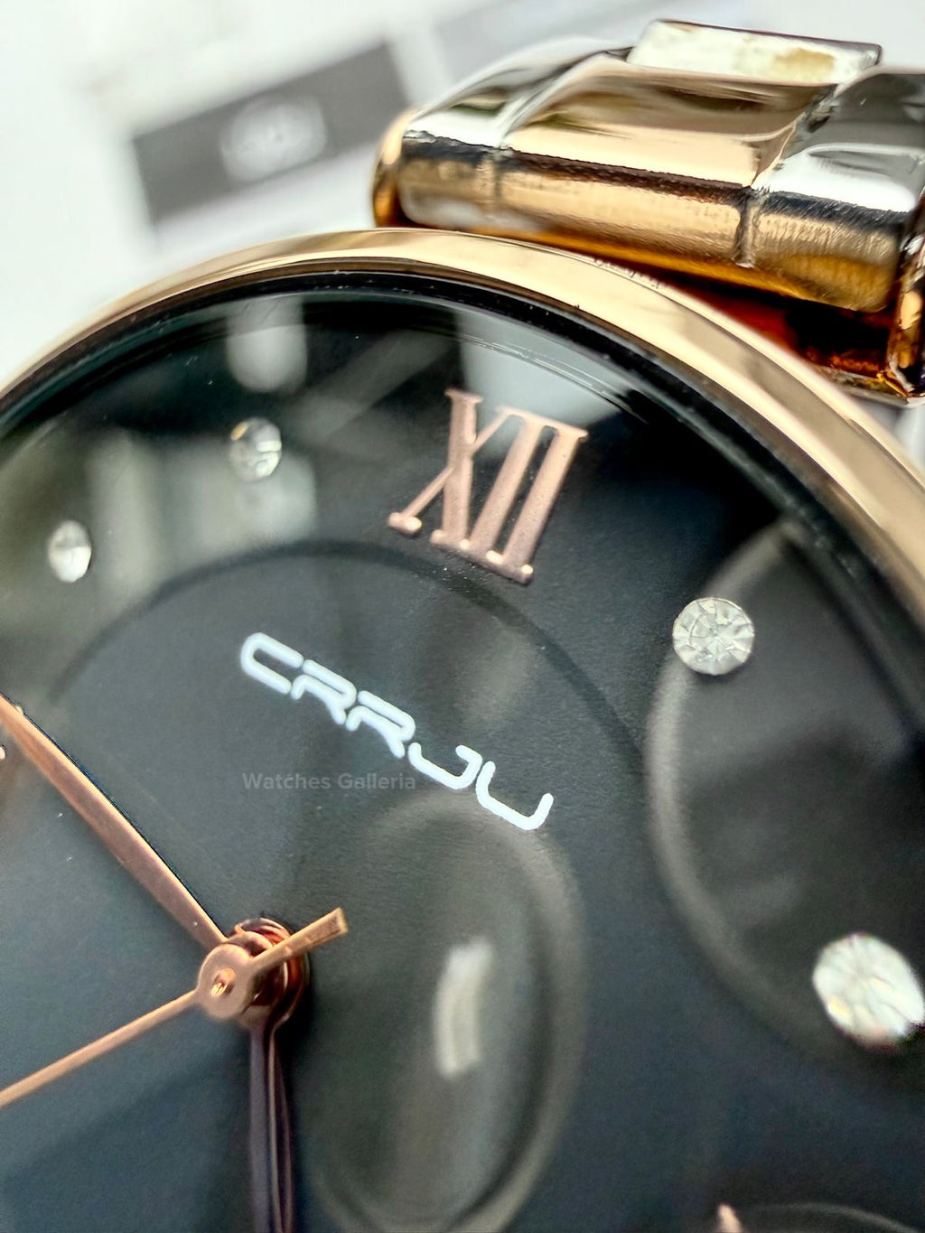 Crrju 2178 Ladies Watch Quartz (Rose Gold/Black) CRRJU Watch Pakistan