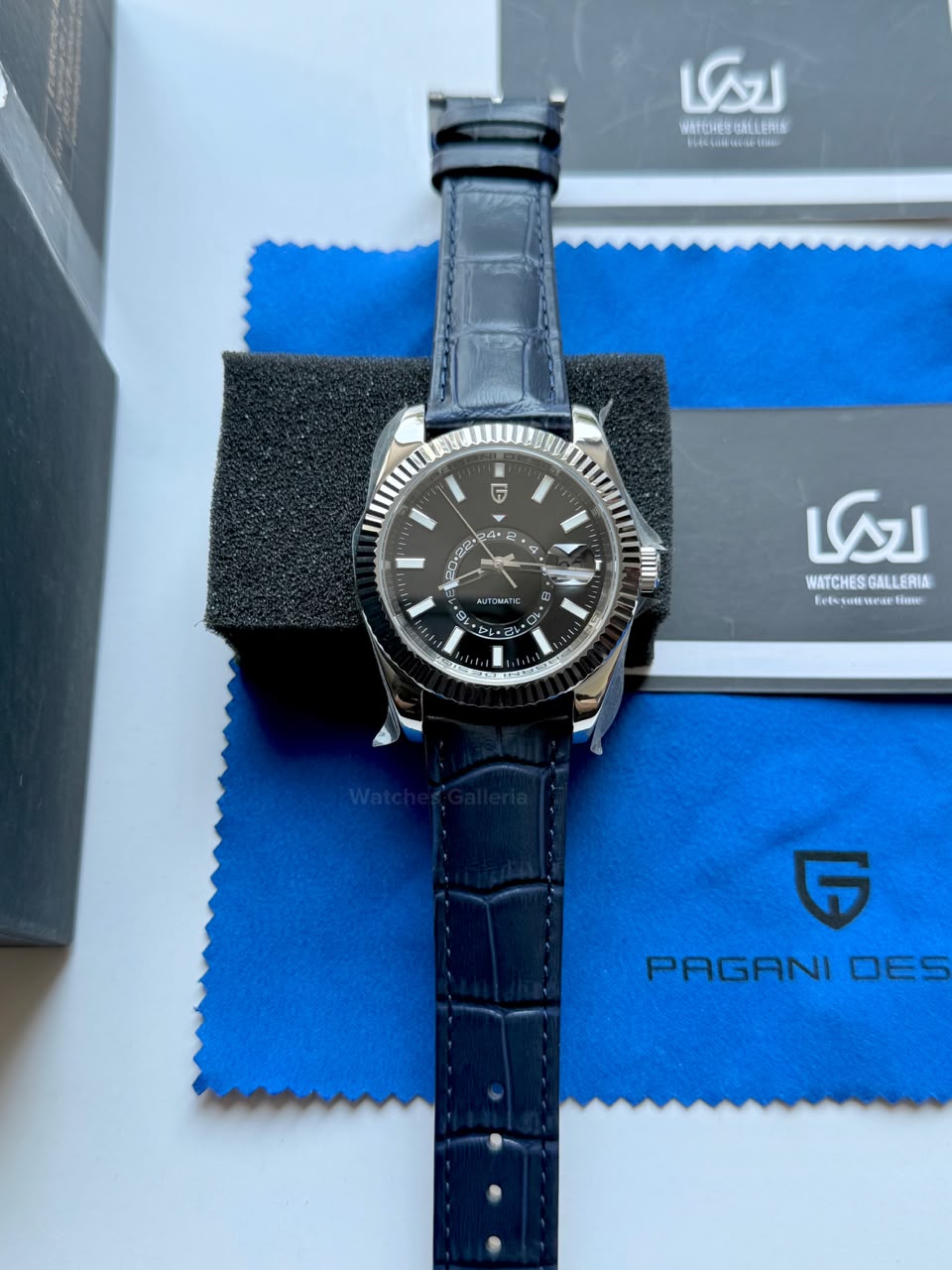Pagani Design PD1888 Sky Dweller Blue Leather Automatic GMT Watch for Men Sapphire Crystal Original Pagani Design Watch Pakistan