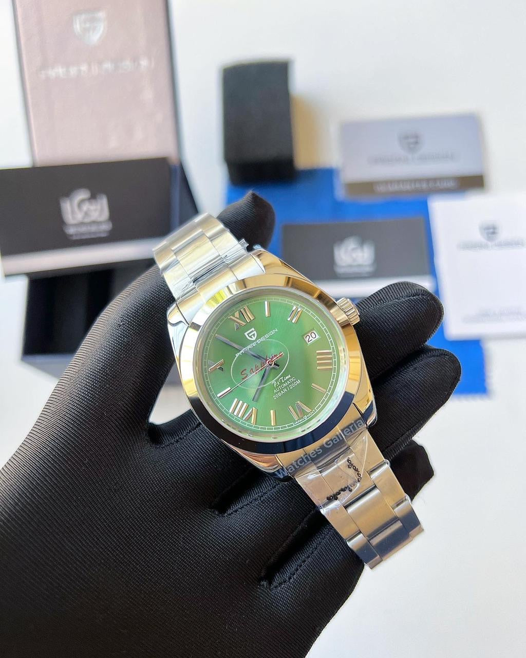 Pagani Design Oyster Date Roman Automatic (Green) PD1691