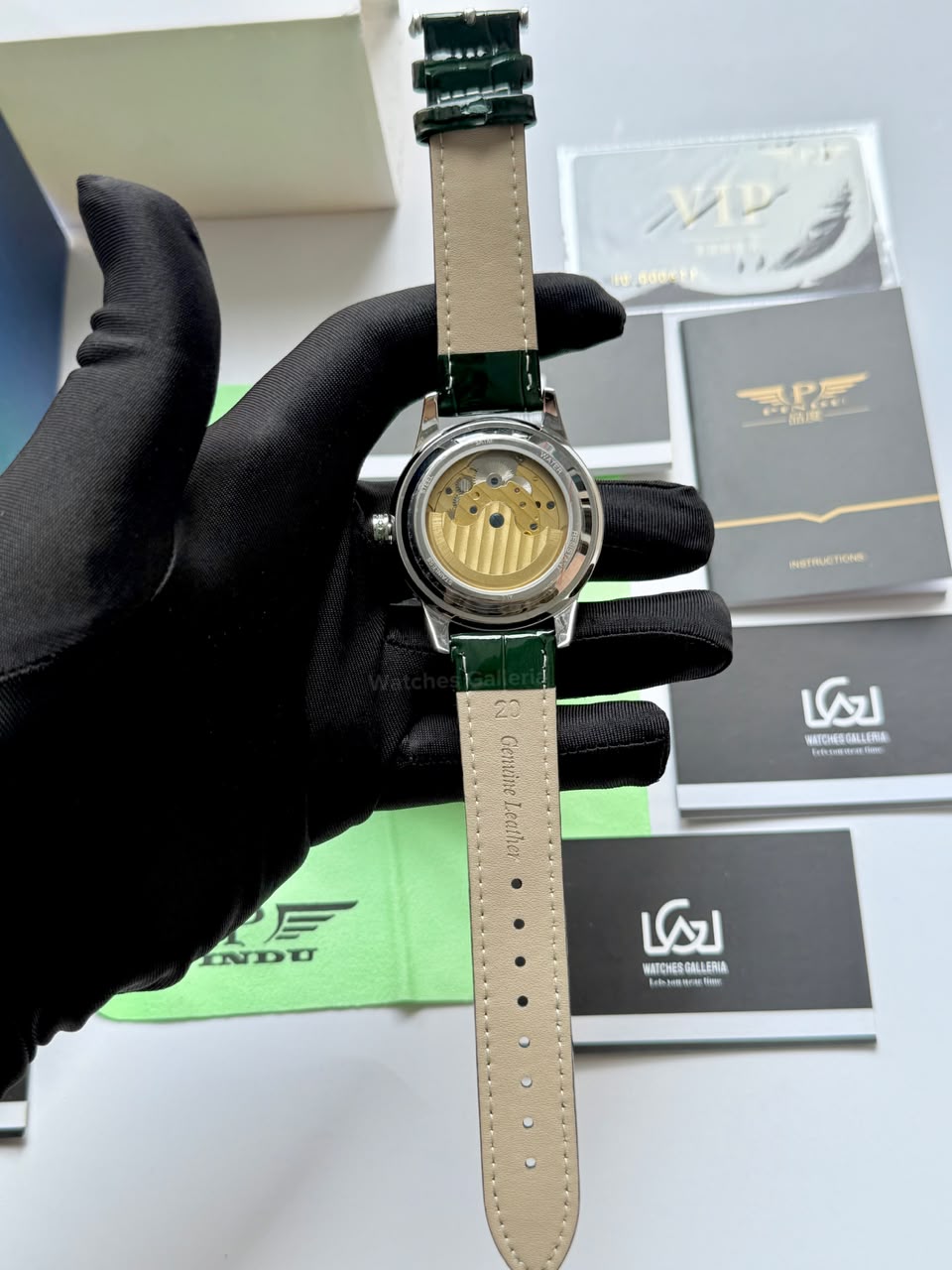 Pindu 5037 Green Diamonds Hand Encrusted Diamond Automatic Tourbillon Watch for Men | Luxury Mechanical Watch | 43mm Stainless Steel Case