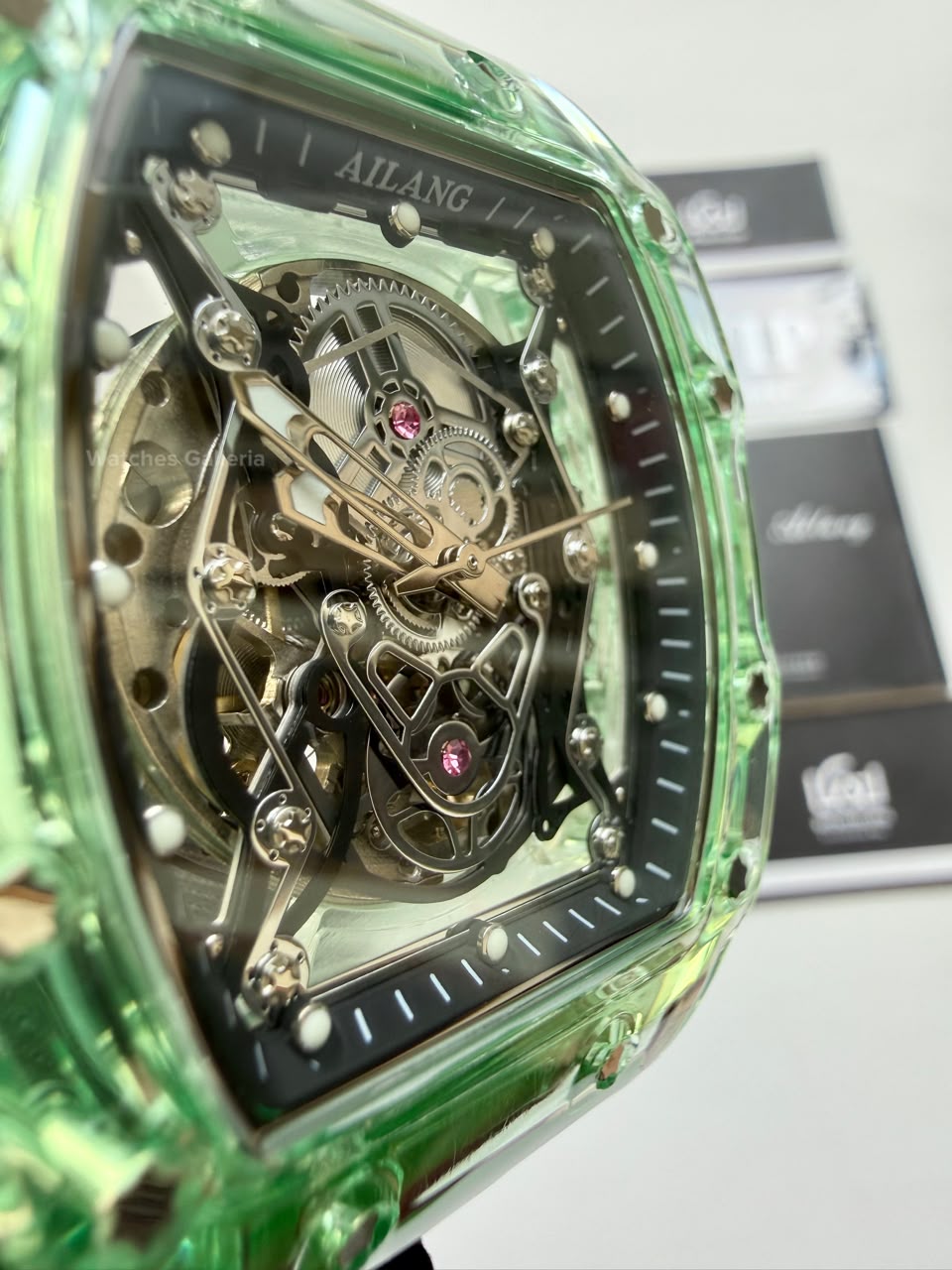 Ailang 8109 Skeleton Watch for Men White Blue Automatic Mechanical Watch Original Ailang Watch Pakistan