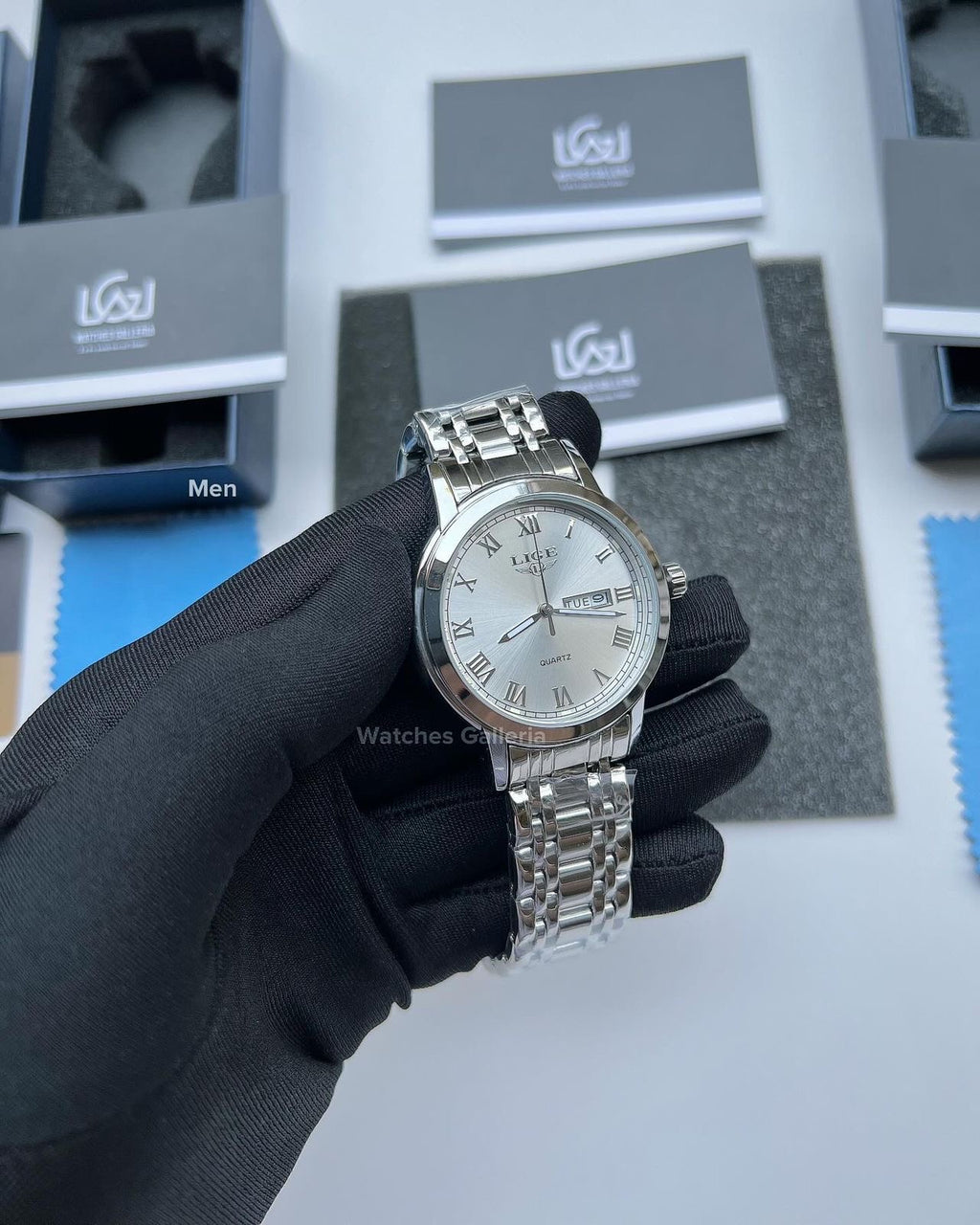 Lige Date Day Couple Watch (Silver) Lige9846 Lige10007L