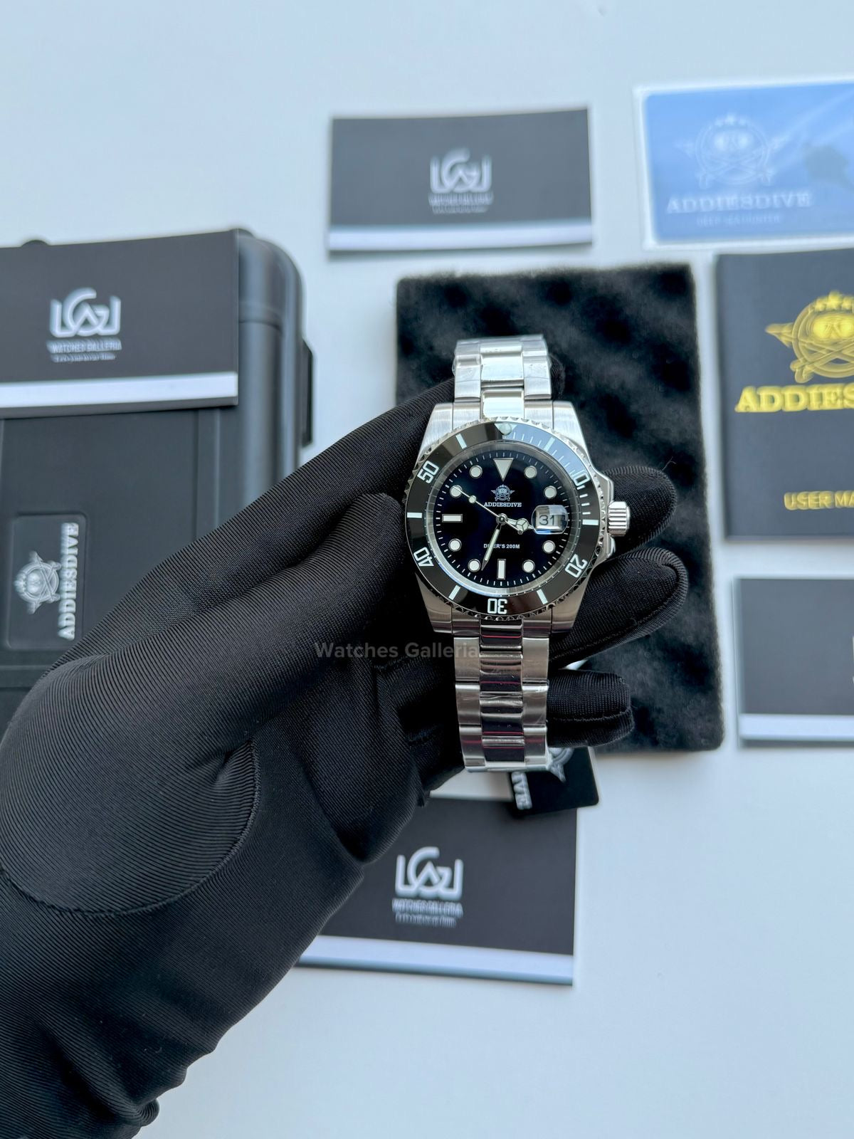 Addiesdive Submariner (Black) Quartz MY-H3-2QZ Watches Galleria
