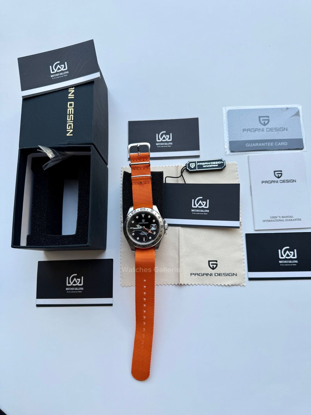 Pagani Design PD1682 Explorer II Black 42mm GMT Automatic – Sapphire Glass | NATO Strap | 100M WR