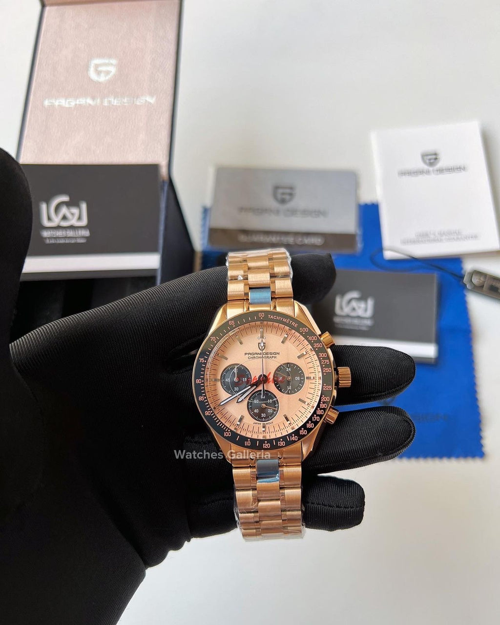 Pagani Design SpeedMaster MoonWatch Quartz (Gold/Black) PD1701 “DISCONTINUED”
