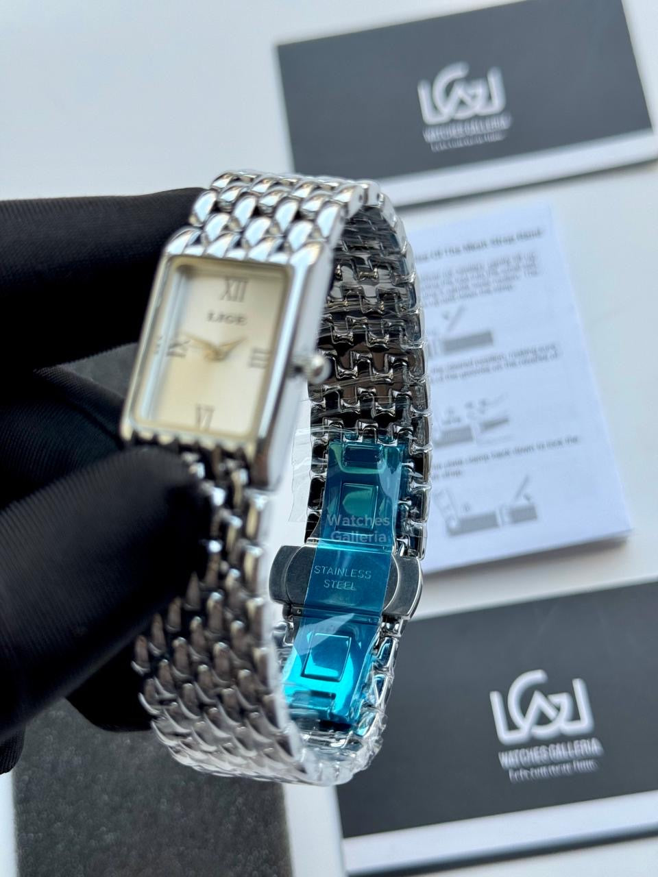 Lige 89156 Tank Women Watch Quartz (Silver) Lige Women Watch