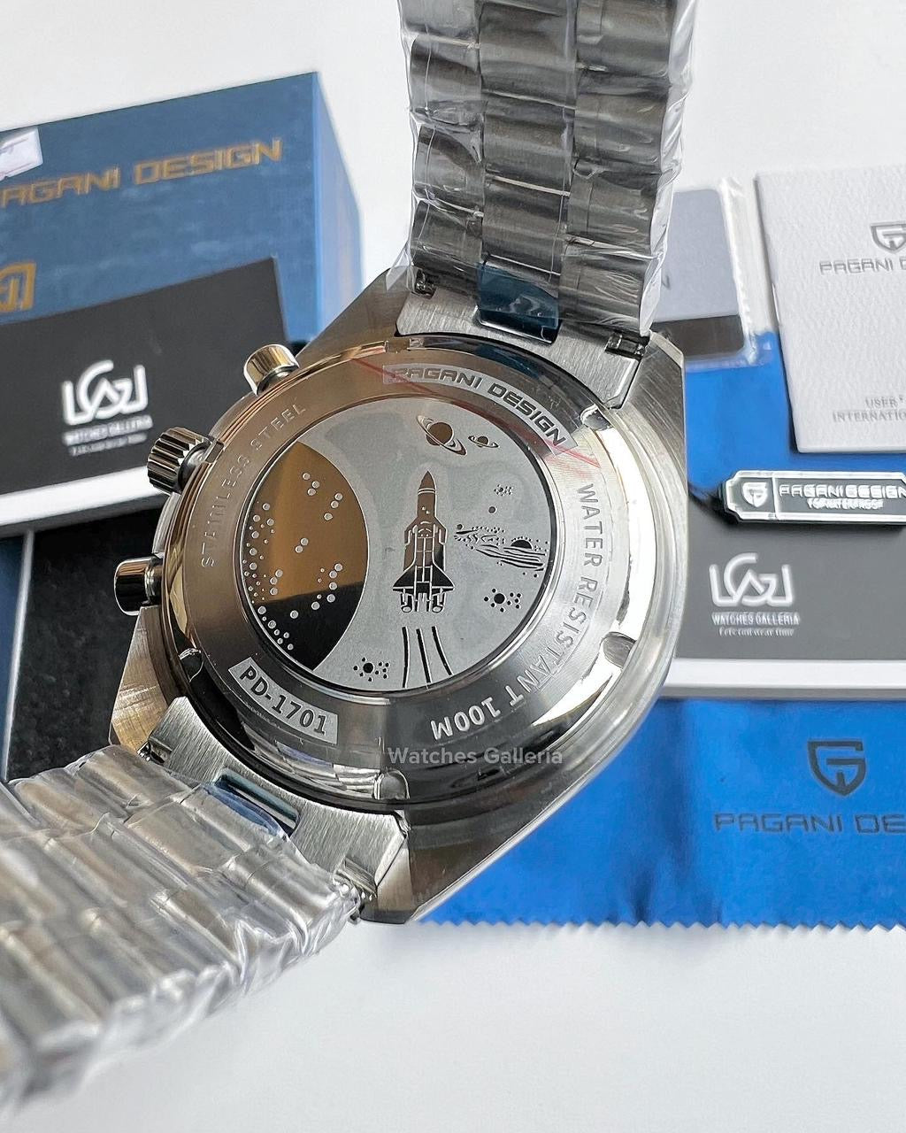 Pagani Design Speedmaster Moonwatch Quartz (Black) PD1701 V3