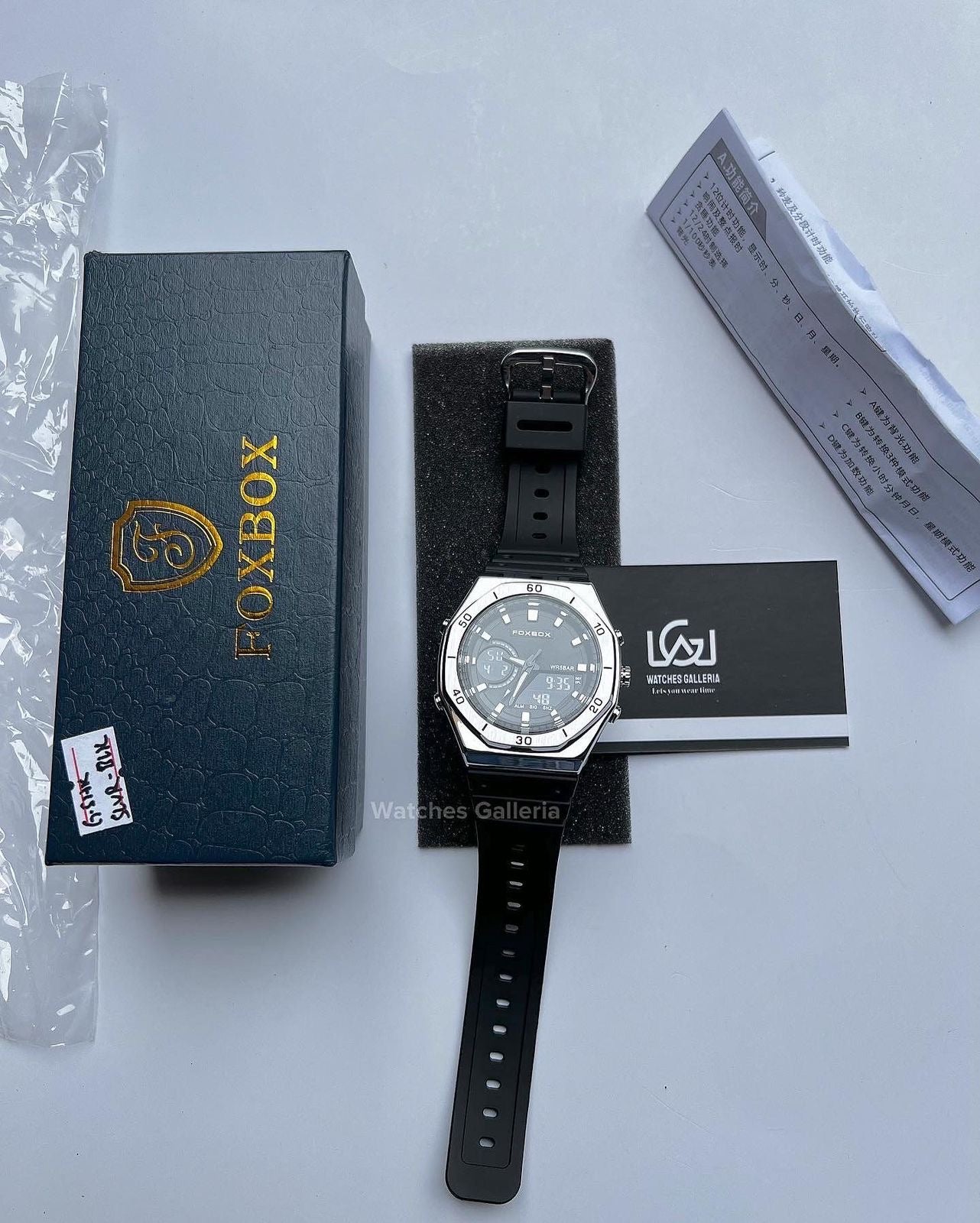 Foxbox Oak Dual Watch (Silver Black) FB0030