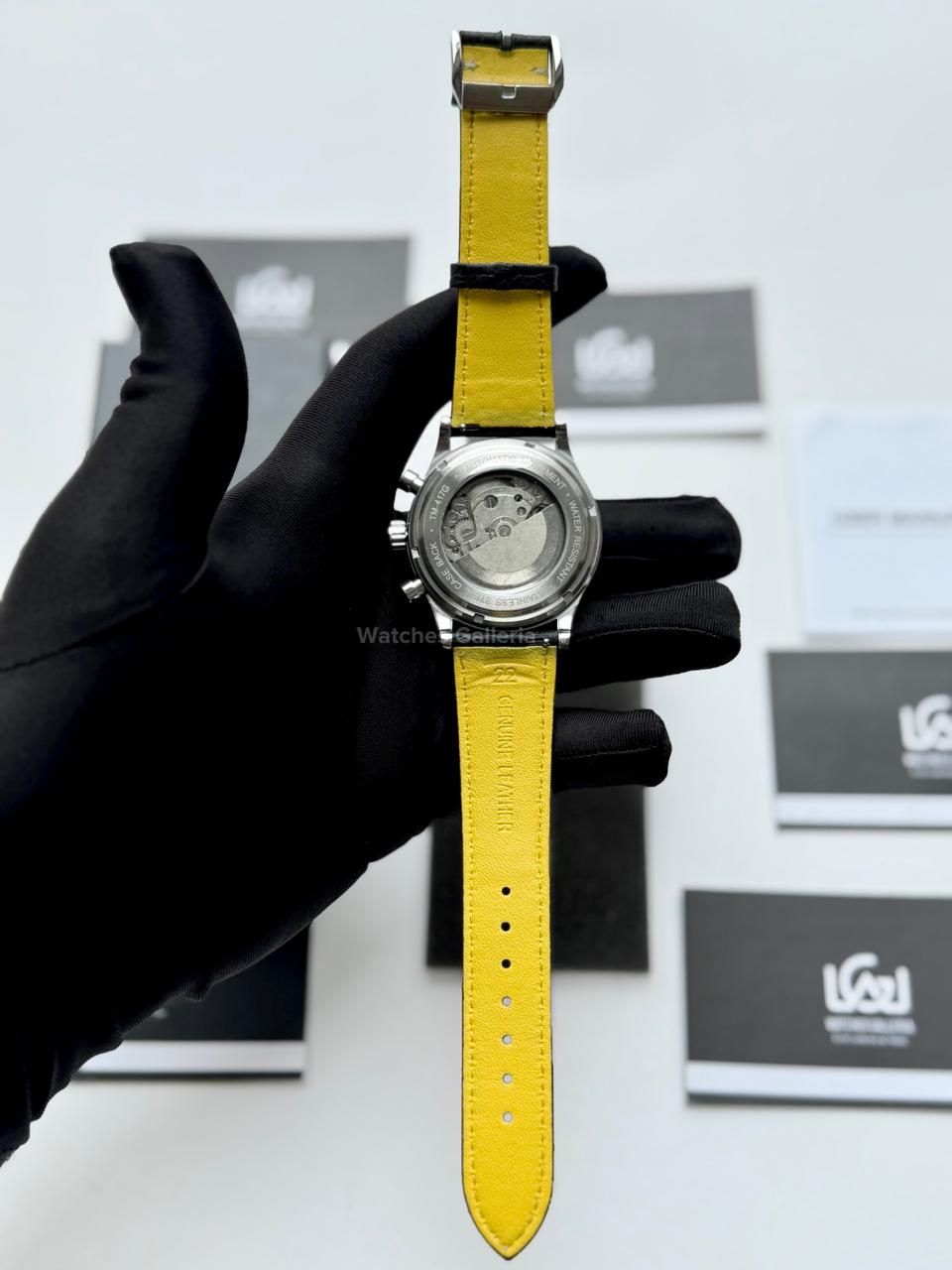 Forsining 147 Panda Automatic Watch Silver Black – Skeleton Dial, Complete Calendar, Luxury Mechanical Men’s Watch