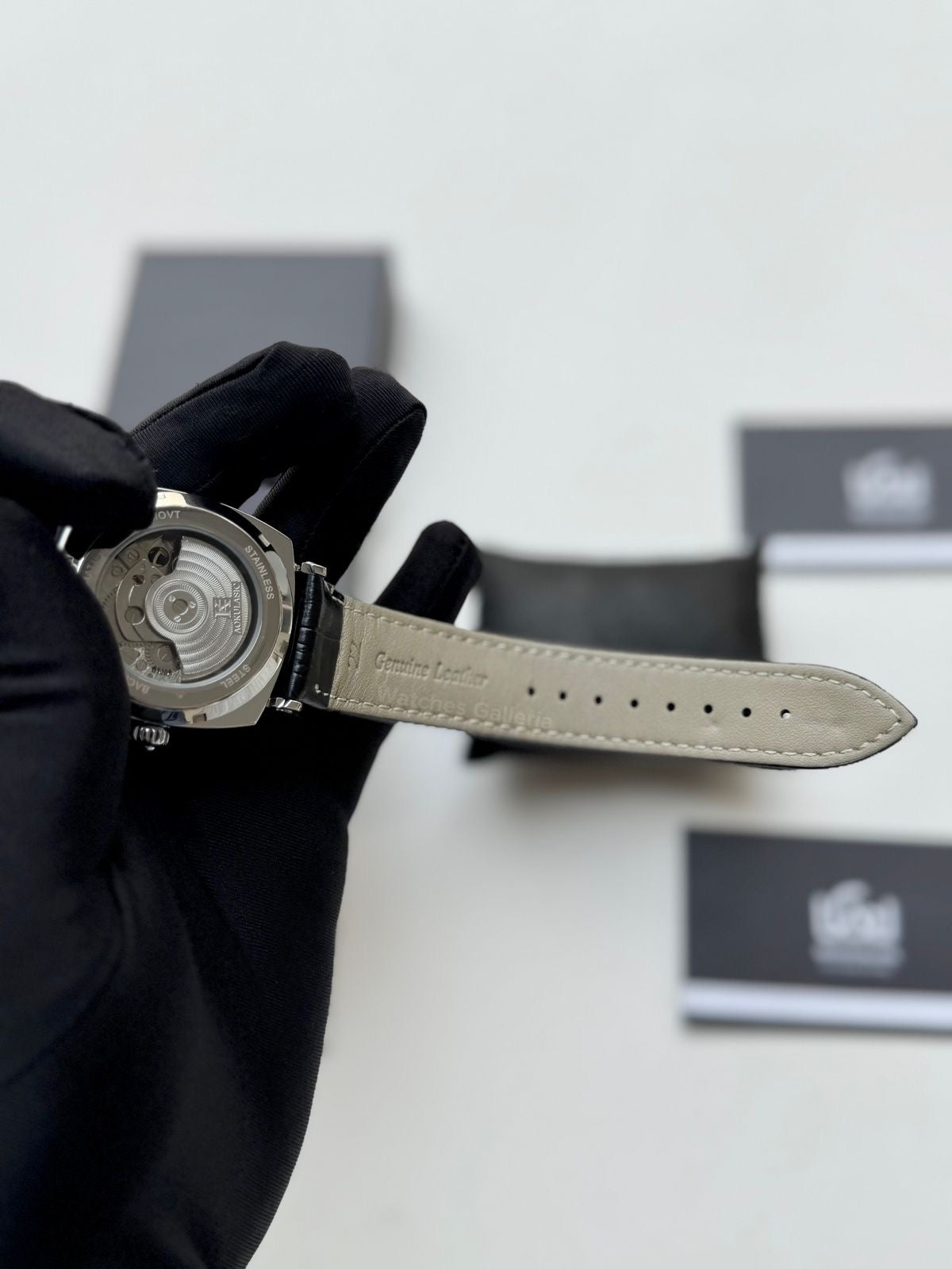 Aokulasic Watch AOKU0001 Moonphase Flywheel (Black Silver) Aokulasic Watch in Pakistan