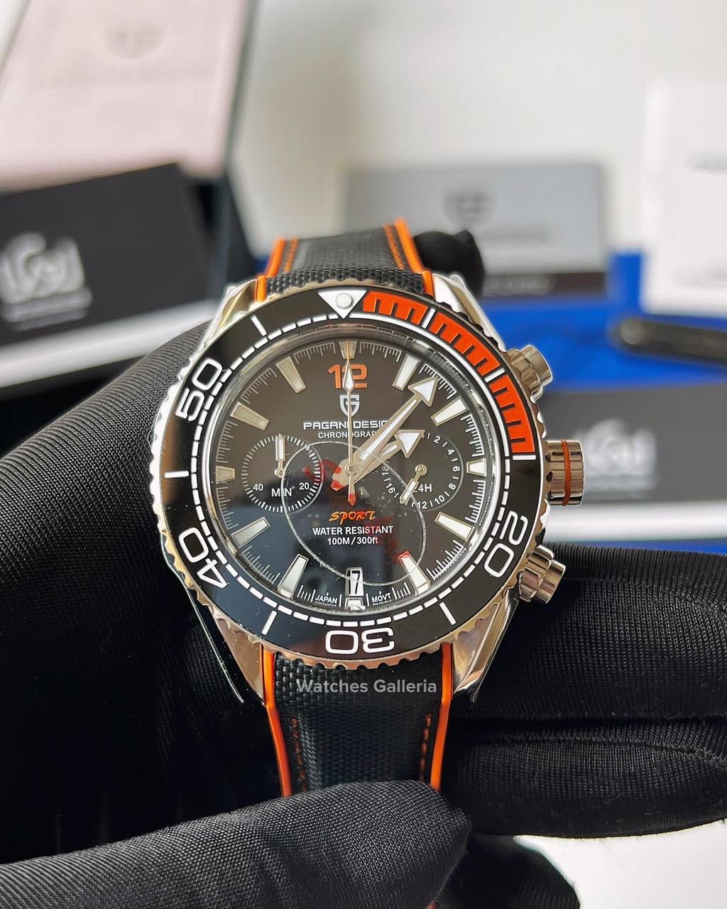 Pagani Design SeaMaster Planet Ocean Chronograph Quartz (Orange) PD1711