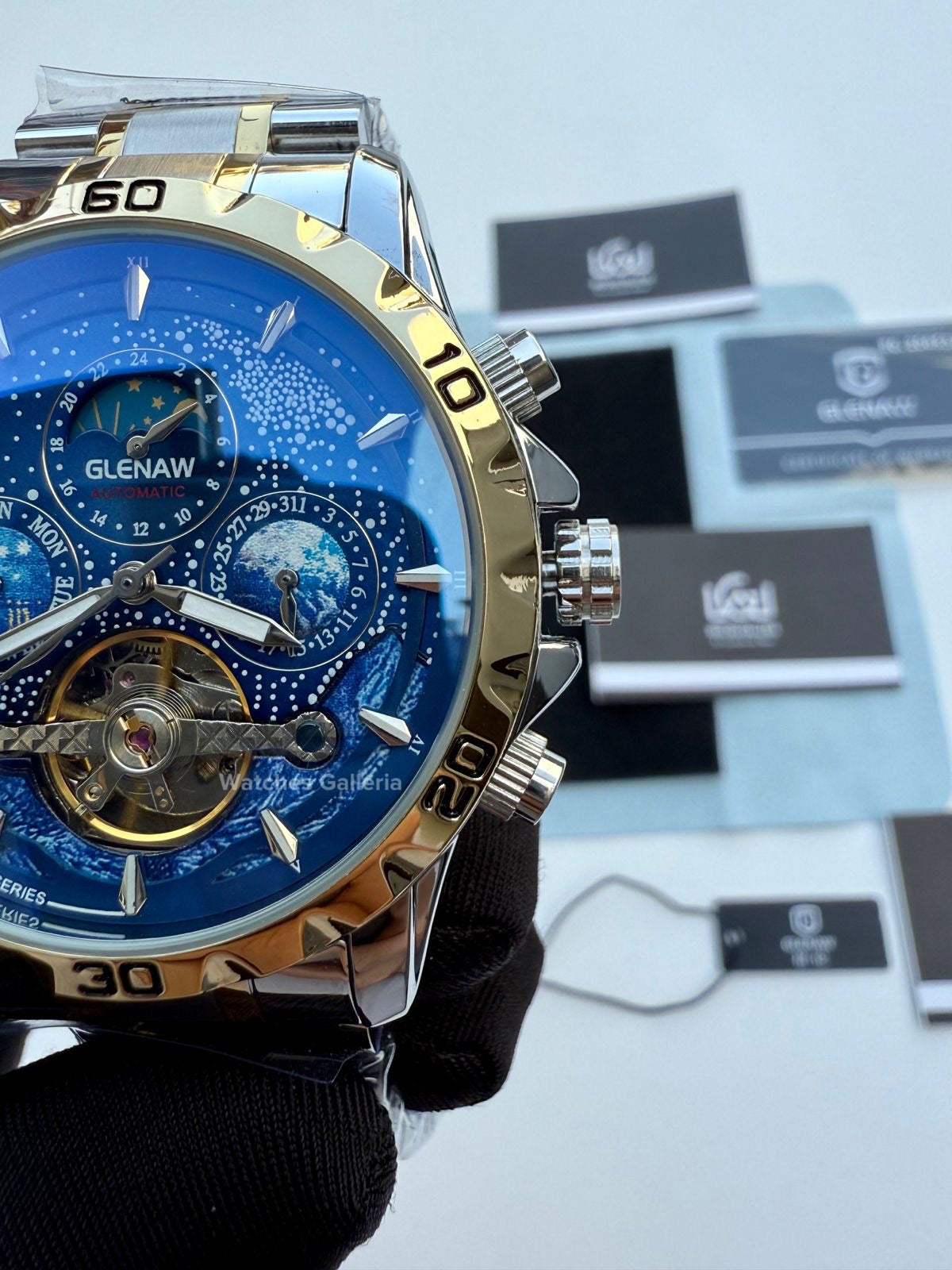 Glenaw Moonphase Automatic (Blue/Gold) GL8919 Watches Galleria