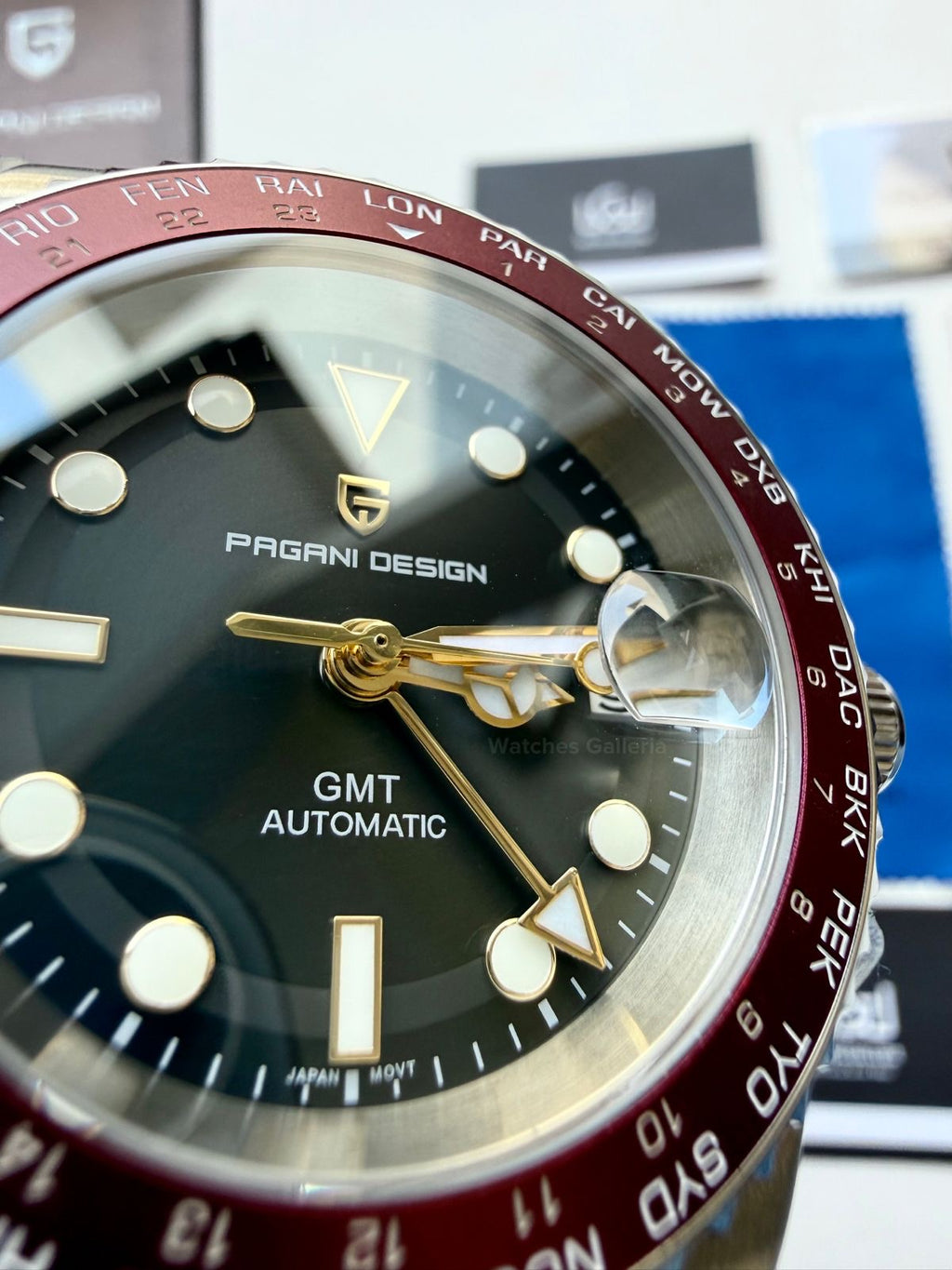 Pagani Design PD1758 World Time GMT Automatic (Red) | Pagani Design Pakistan | PD-1758