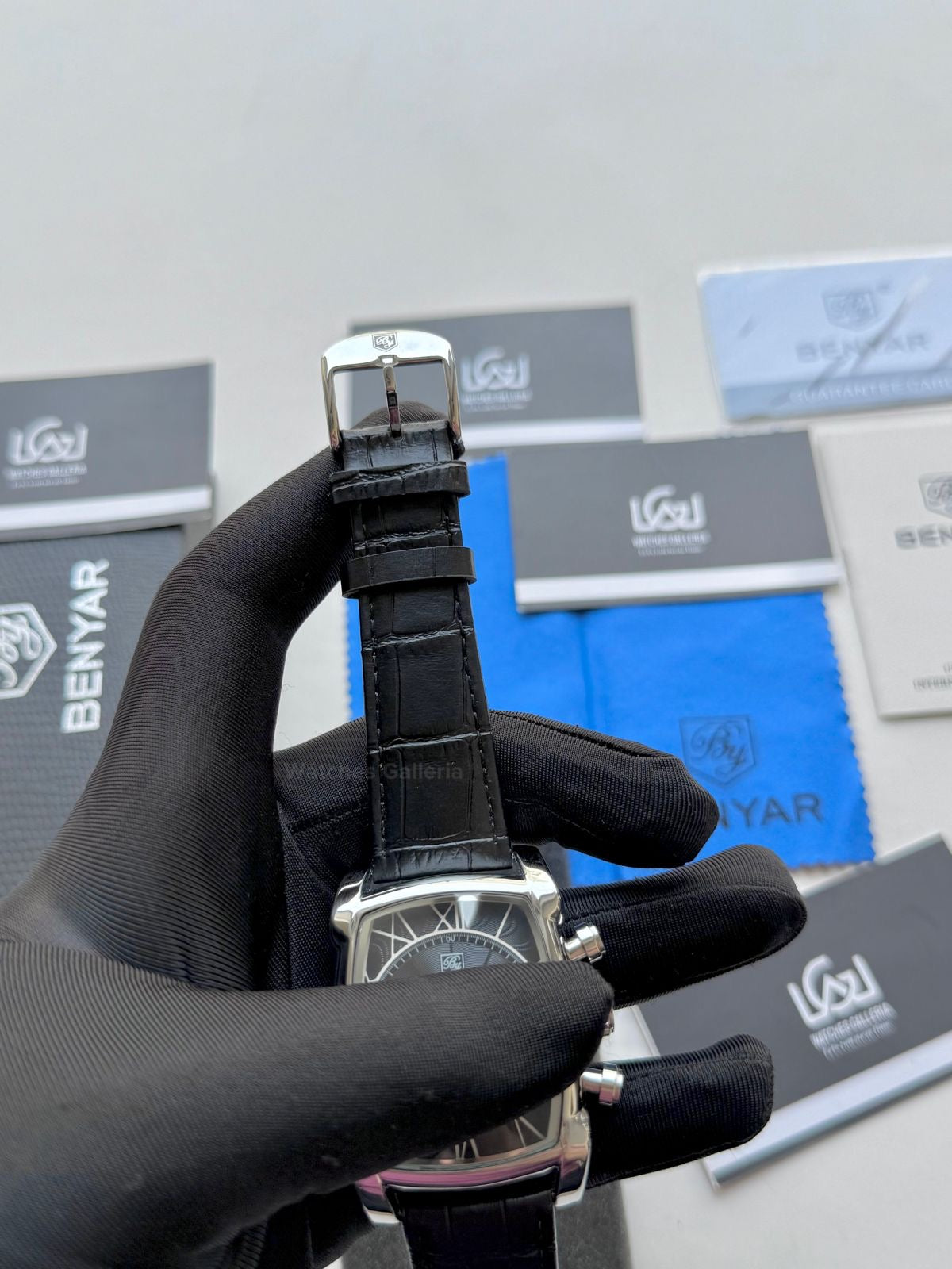 Benyar BY5113 Square Chronograph (Black/Silver) Benyar Watch Pakistan