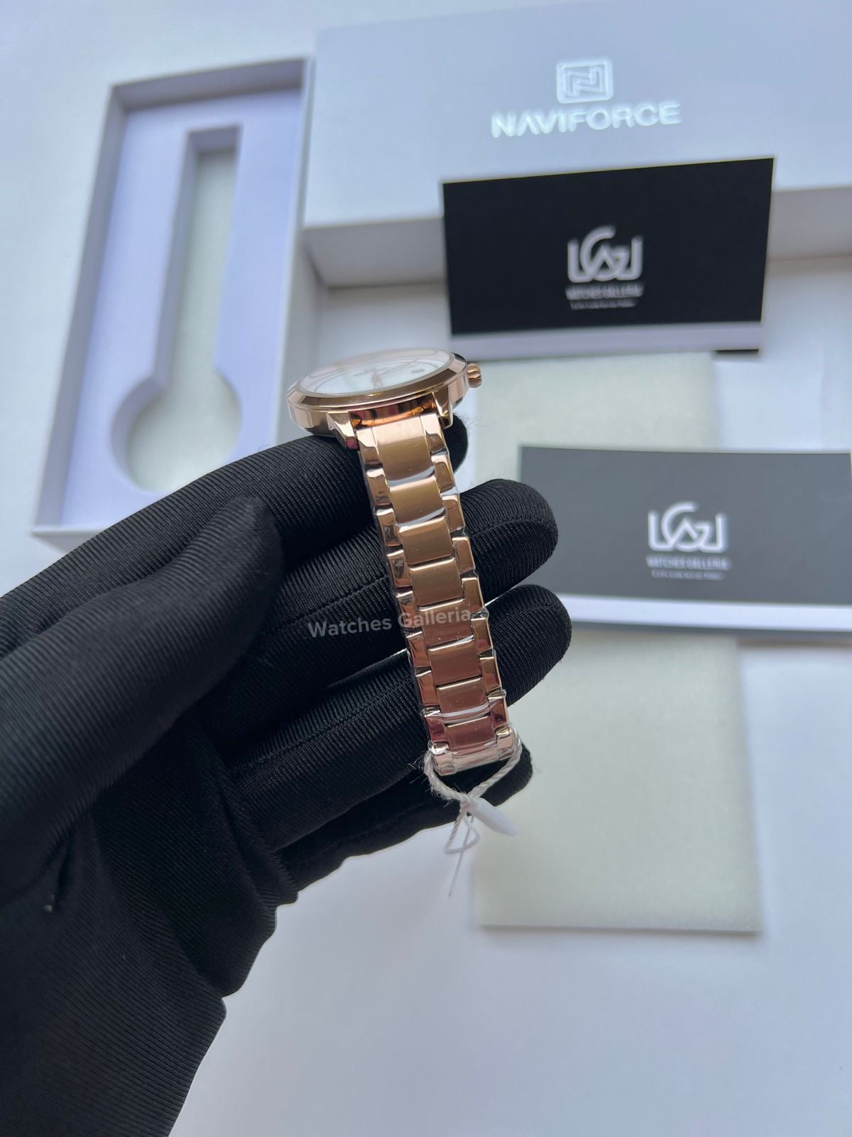 Naviforce Ladies Date Just (Rose Gold) NF5008L Watches Galleria