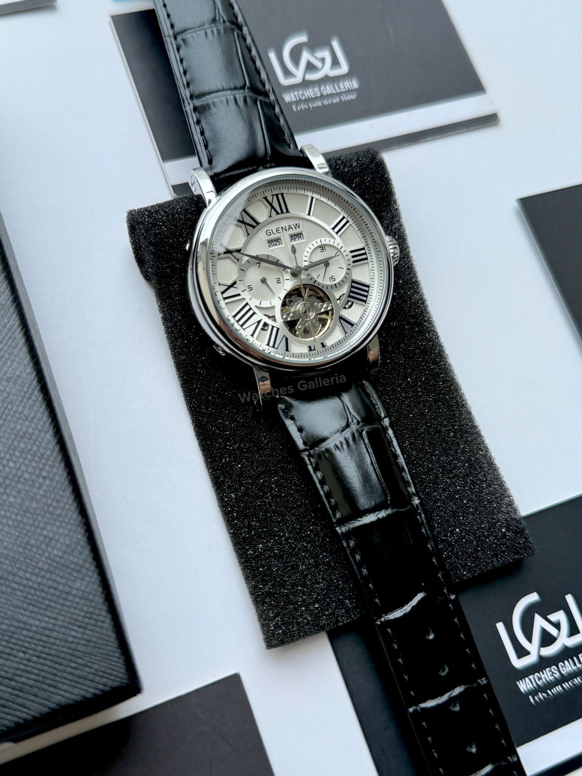 Glenaw GL8920 Calendar Flywheel Automatic Watch – Black Dial | Luxury Automatic Wristwatch for Men