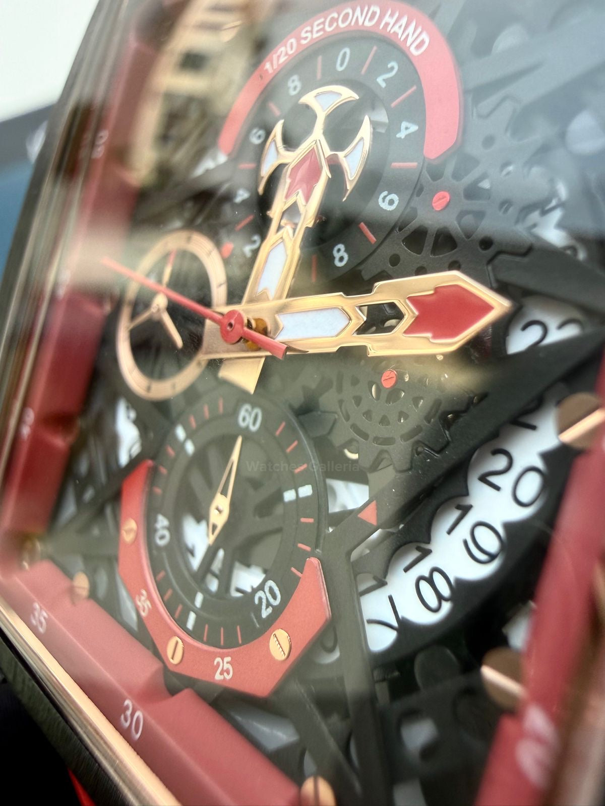 Lige Watch LG8935 Square Chronograph (Red) Lige Watch Pakistan