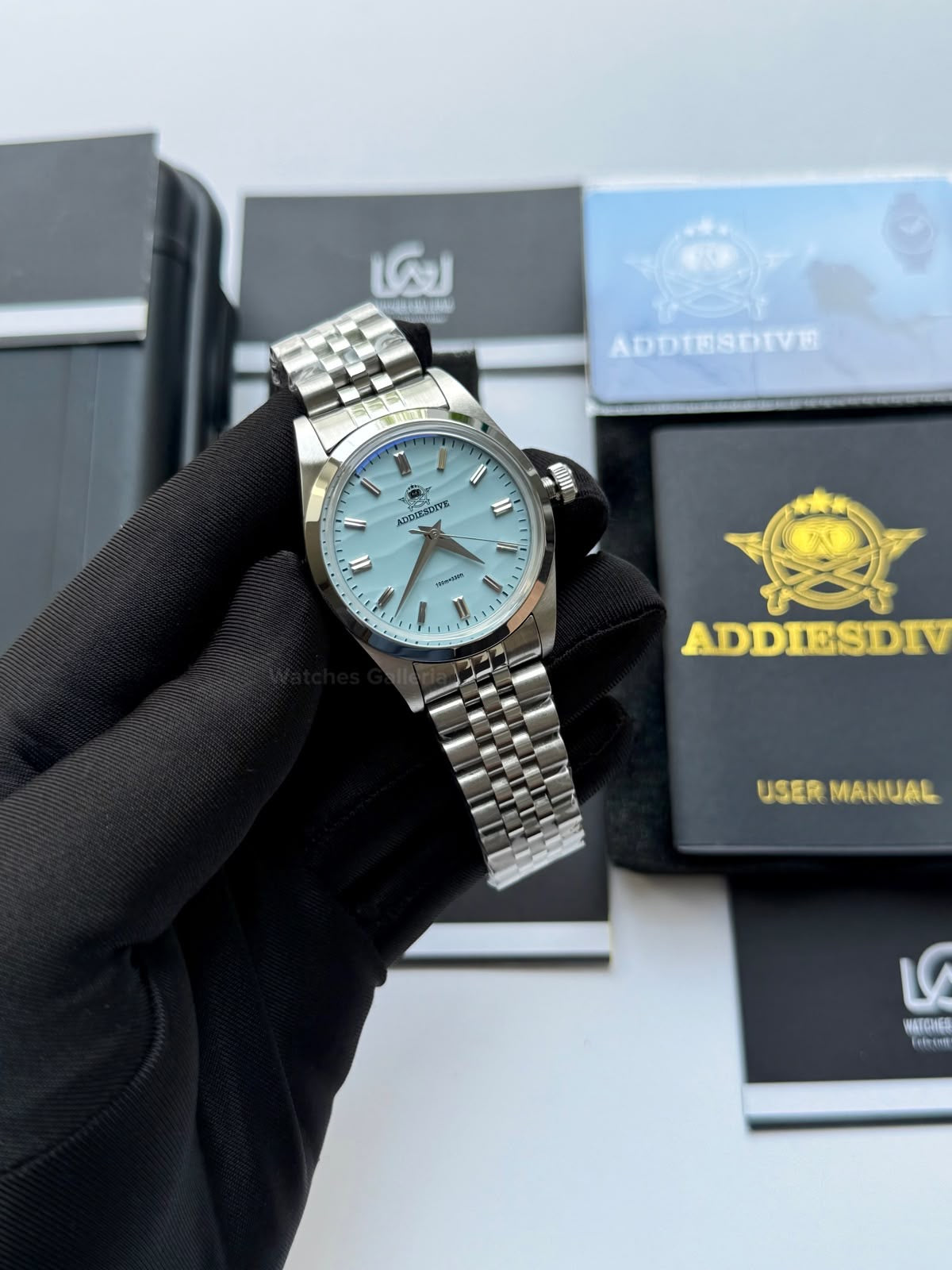 Addiesdive AD2030 Desert Jubilee White Unisex Watch – 36mm Classic Desert Dial, Japan VH31 Quartz Movement, Blue Anti-Glare Mineral Glass & Genuine Jubilee Strap