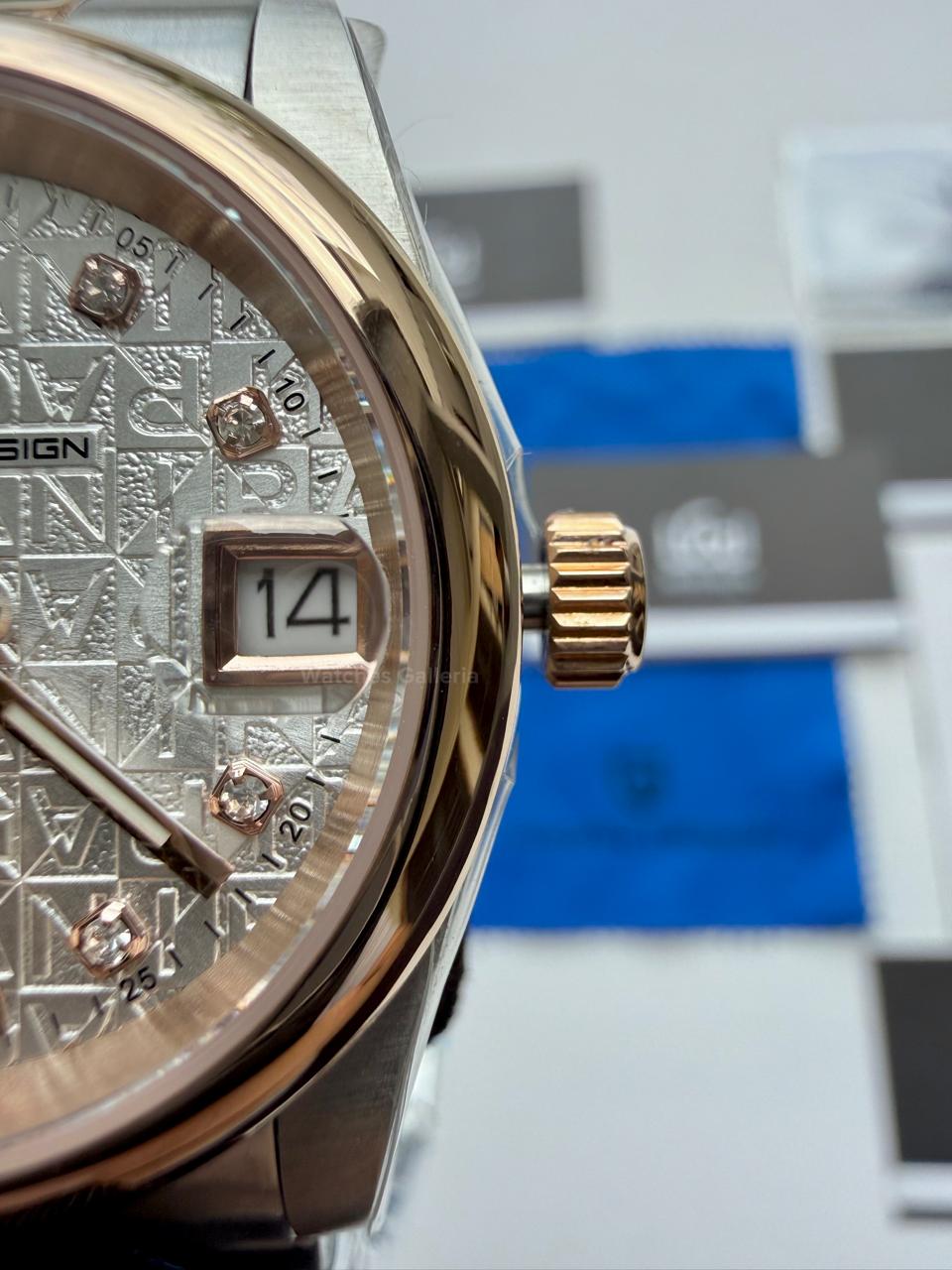 Pagani Design PD1794L Ladies Oyster Perpetual Date Two tone Dial Watch in Pakistan – 31mm Elegant Stainless Steel Quartz Luxury Watch