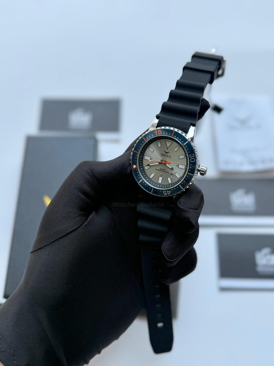 Onola 3850 Sports Diving Style Quartz (Silver) Onola Pakistan