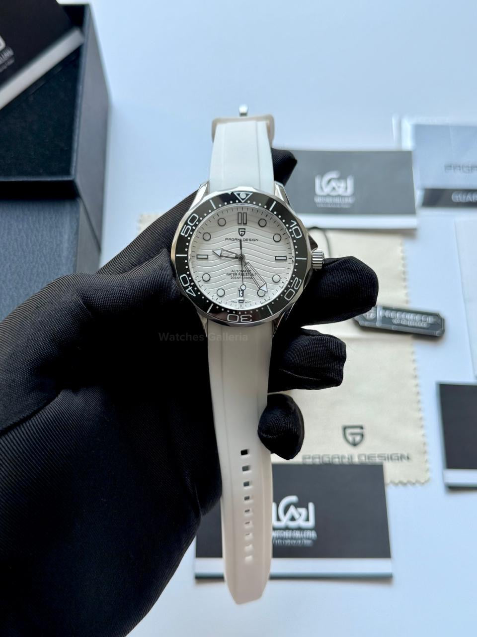 Pagani Design PD1685 Seamaster Diver White Automatic Watch – 200M Sapphire Crystal NH35A/Miyota Luxury Dive Watch in Pakistan | Watches Galleria