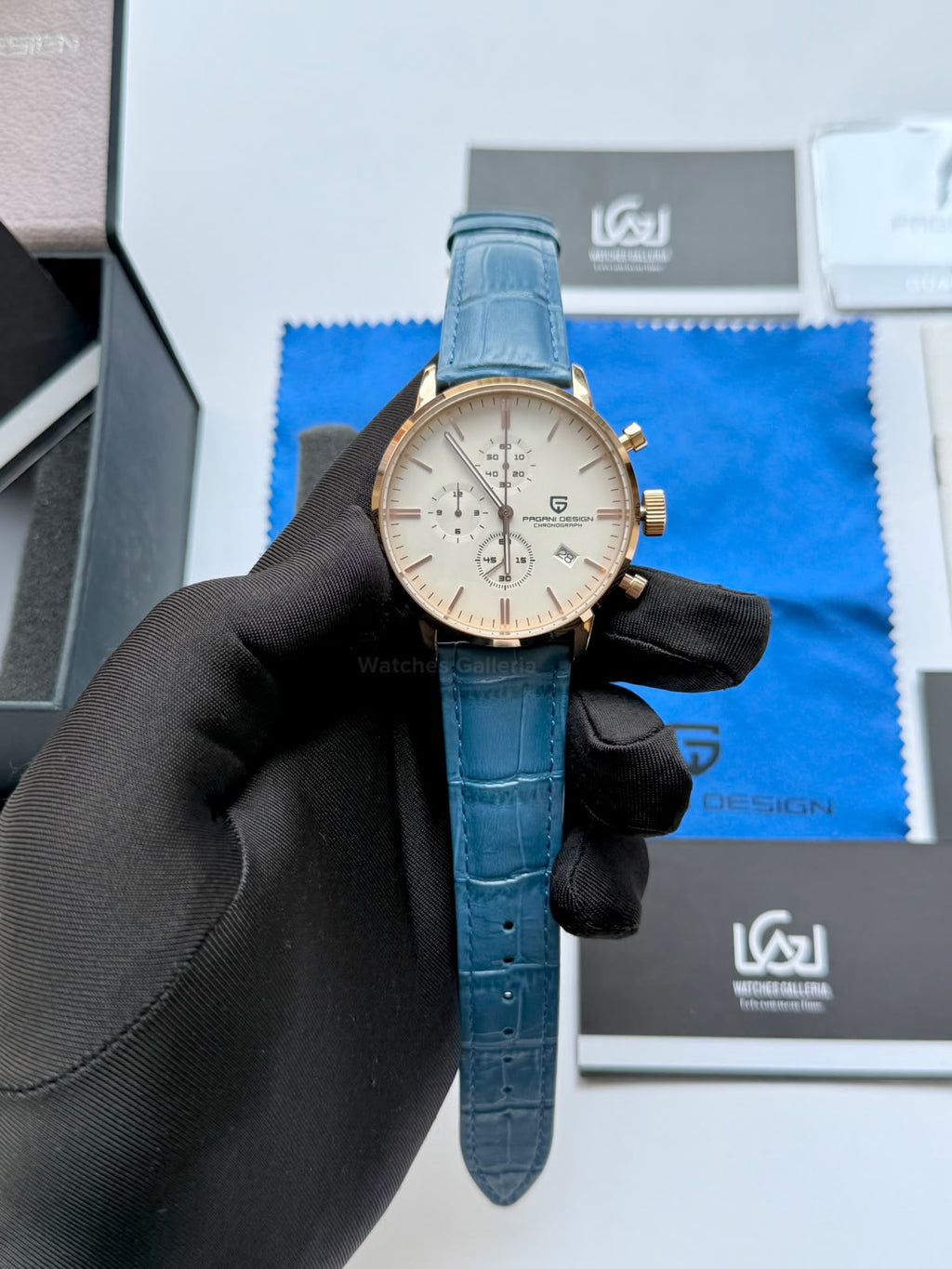 Pagani Design PD2720K |  Blue Rose Gold White | Flight Chronograph Limited Edition Blue Rose Gold White Quartz Watch