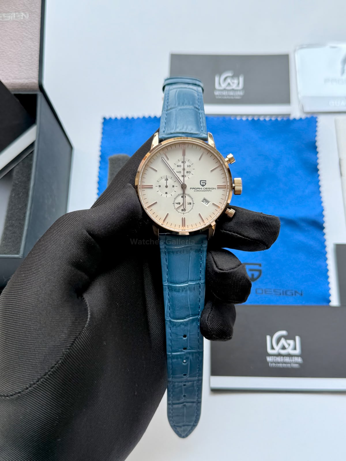 Pagani Design PD2720K |  Blue Rose Gold White | Flight Chronograph Limited Edition Blue Rose Gold White Quartz Watch